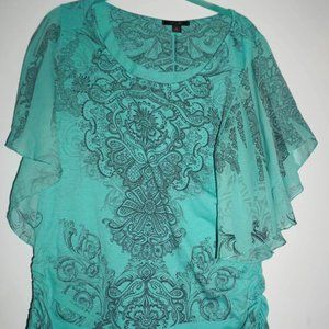 Espresso light aqua blouse